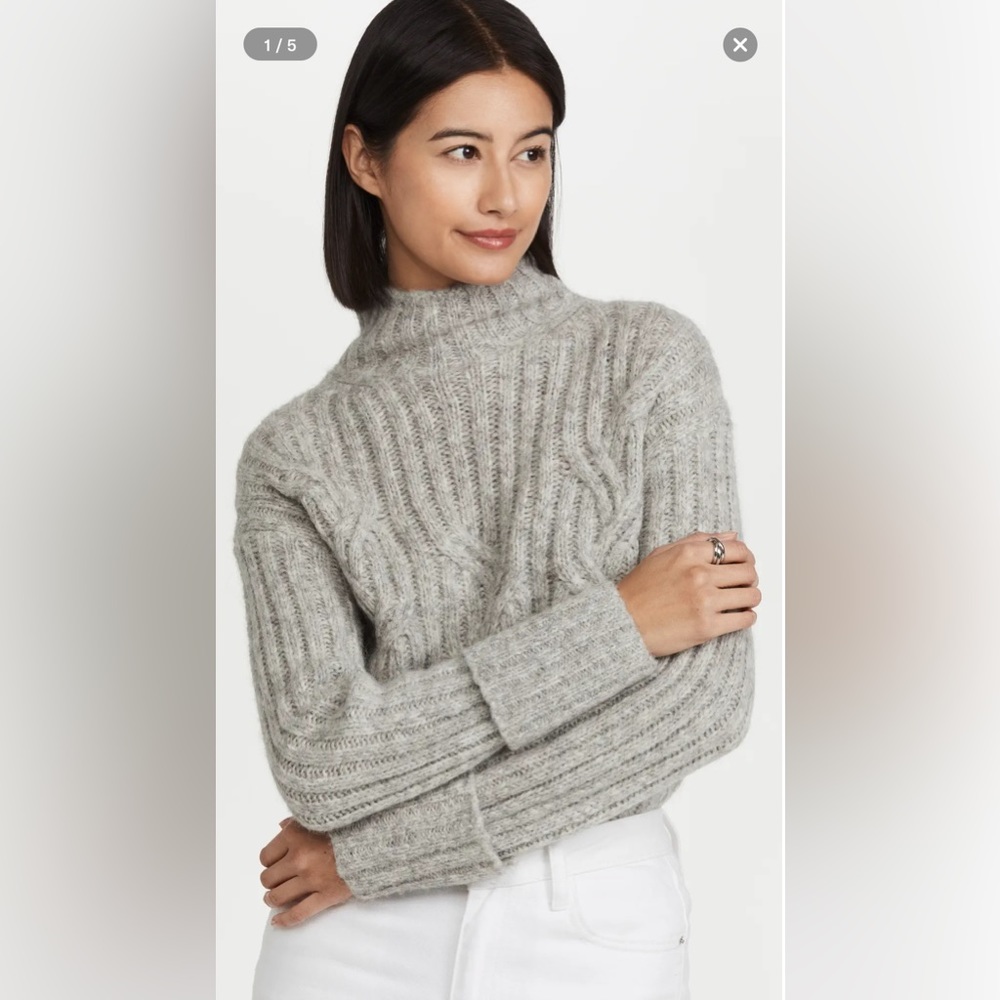 NWT $445 Vince cable knit mock neck sweater size M